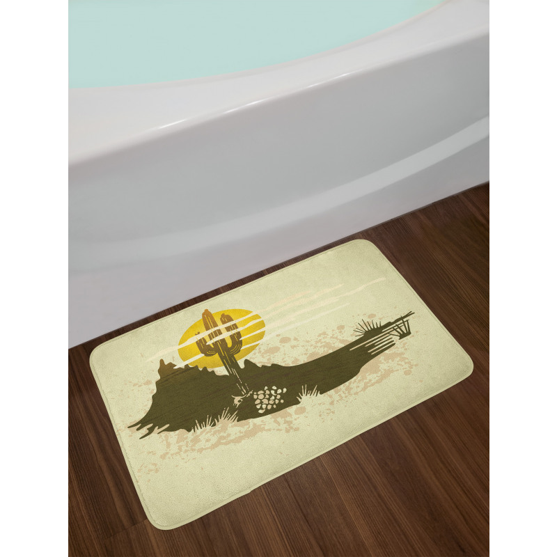 Dramatic Saguaro and Sun Bath Mat