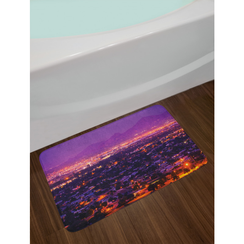 Night Panorama of Phoenix Bath Mat