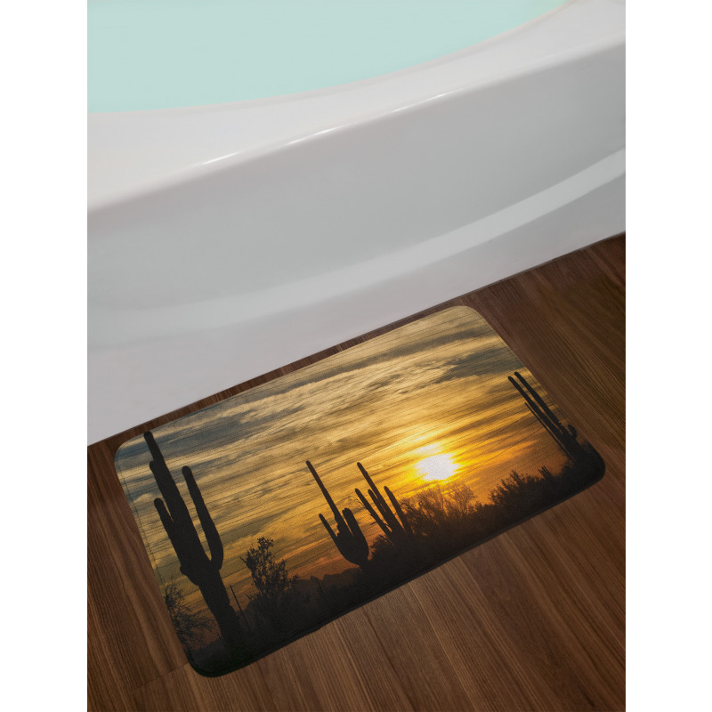 Horizon Skyline and Cactus Bath Mat