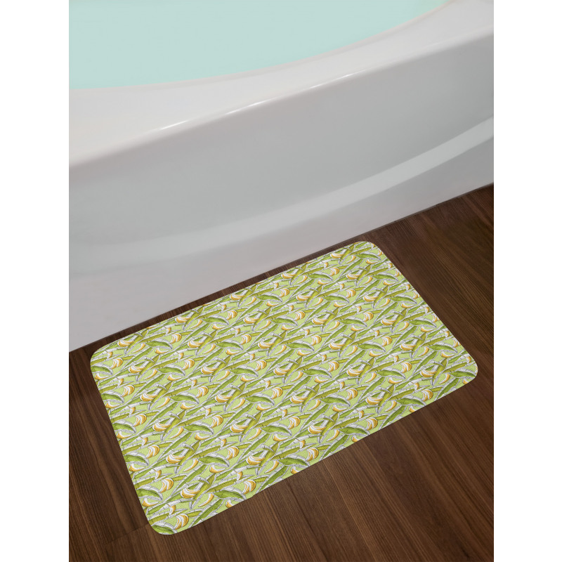 Tropical Fruit with Leaves Bath Mat