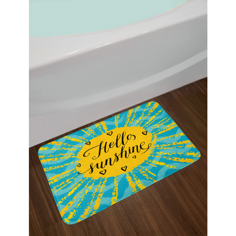 Sun Motif Stripes Bath Mat