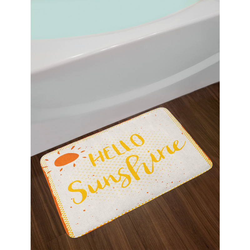 Halftone Dots Words Bath Mat