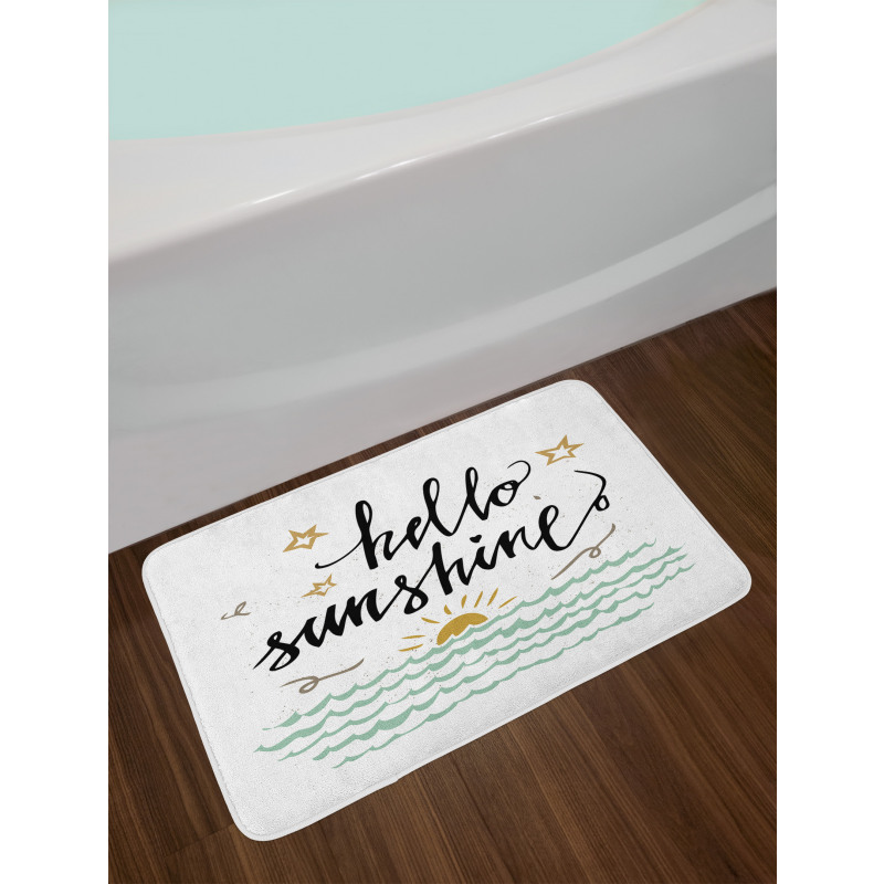 Sunset Scene Words Bath Mat