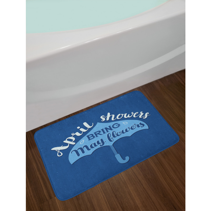 Umbrella Words April and May Bath Mat