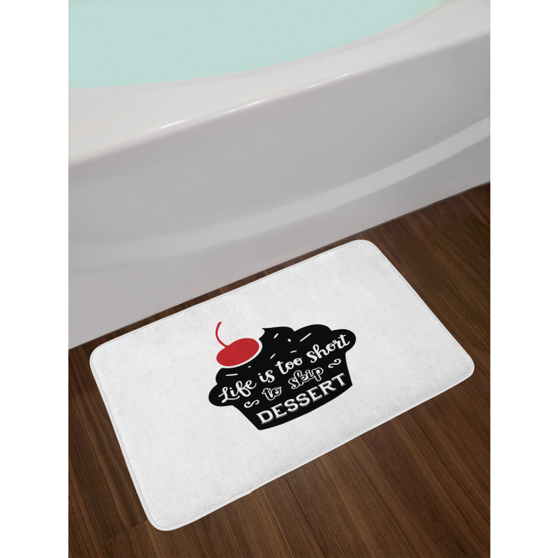 Pastry Silhouette Words Bath Mat