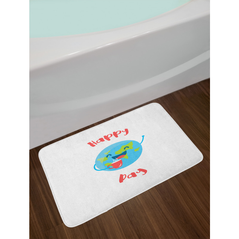 Earth with a Coffee Cup Bath Mat