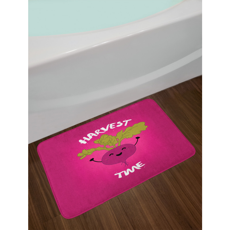 Happy Beet Character Words Bath Mat