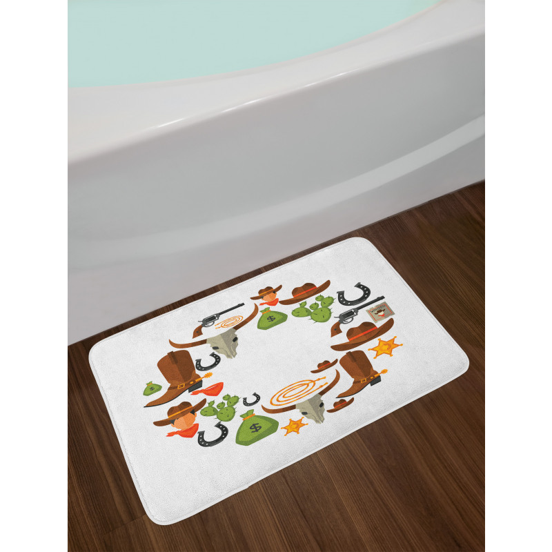 Vintage Wild West and Cowboy Bath Mat