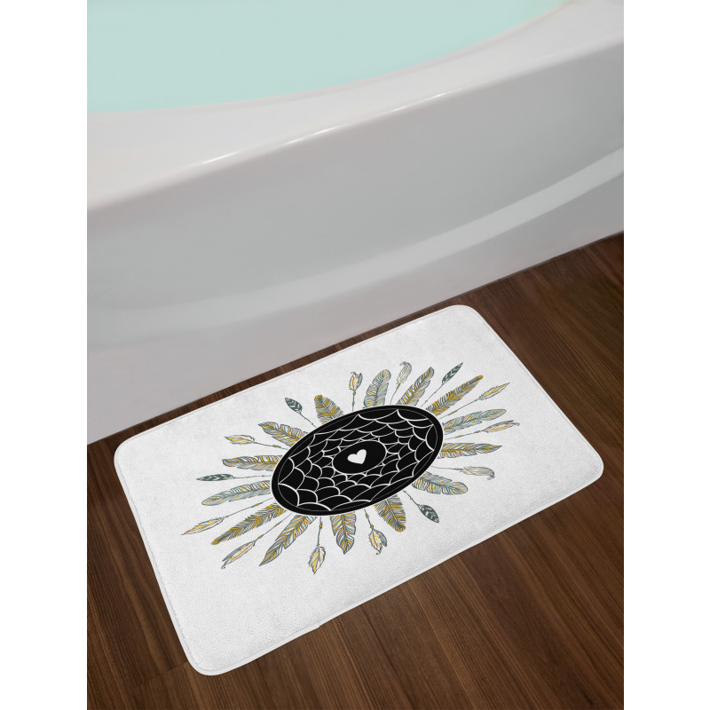 Dream Catcher with a Heart Bath Mat