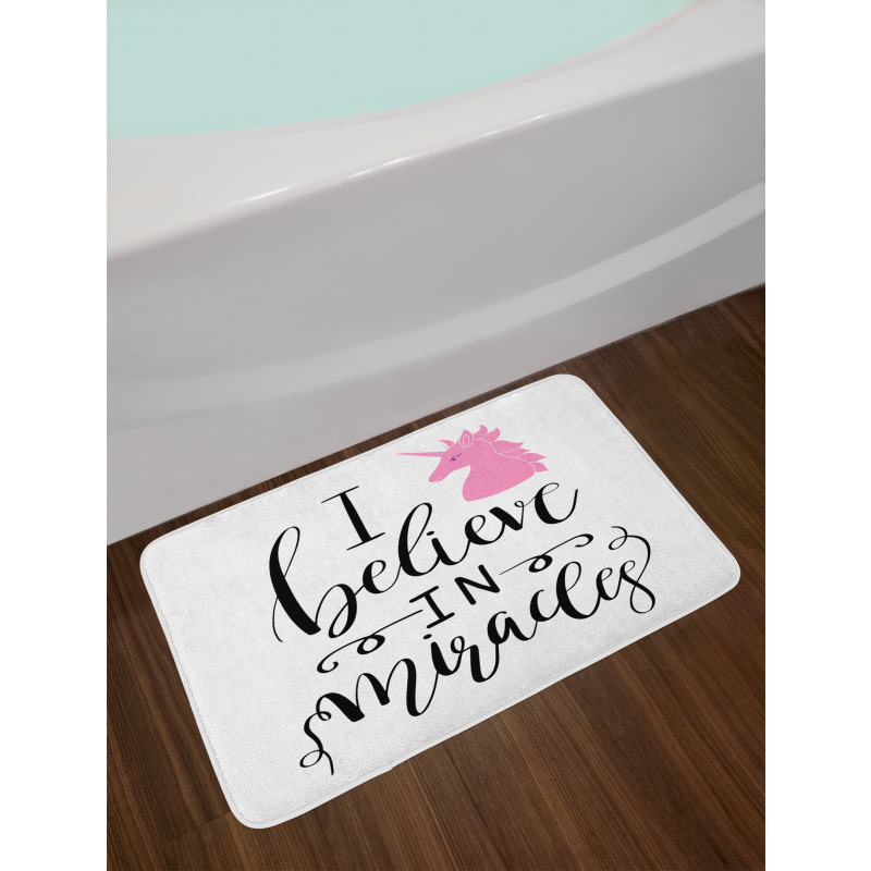 I Beleive in Miracles Text Bath Mat