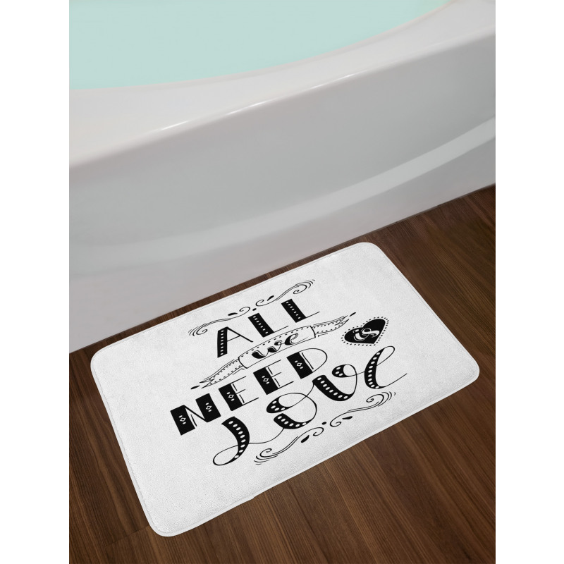 All We Need Is Love Phrase Bath Mat