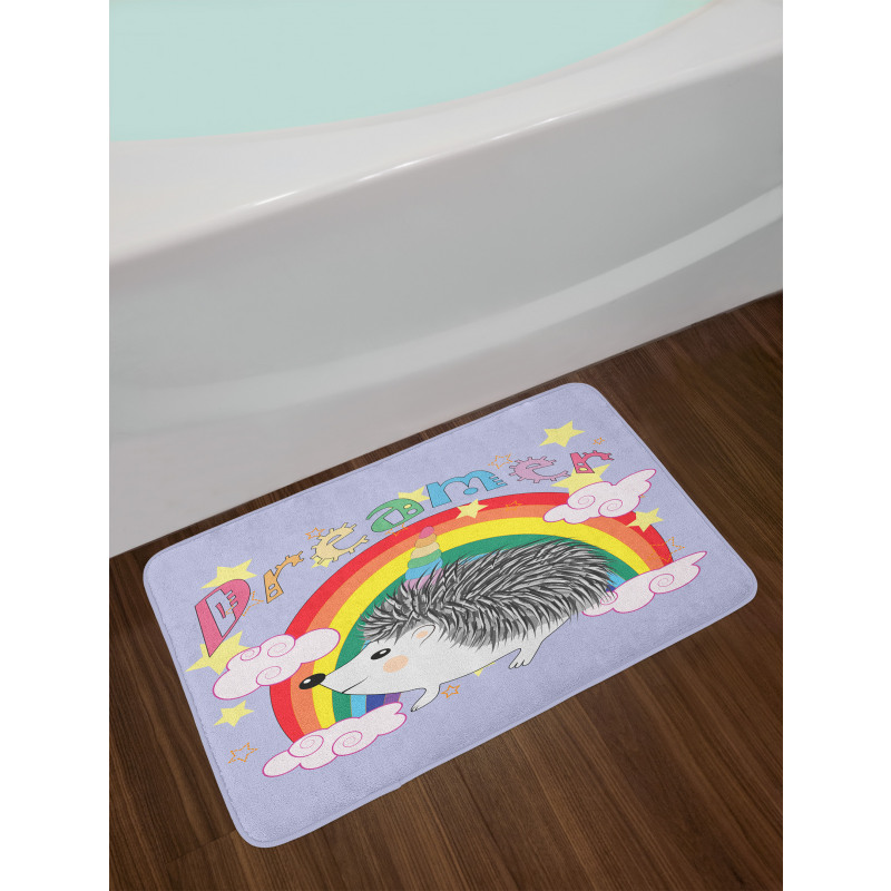 Rainbow Hedgehog Unicorn Bath Mat