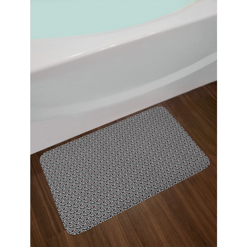 Minimalist Maze with Zigzags Bath Mat