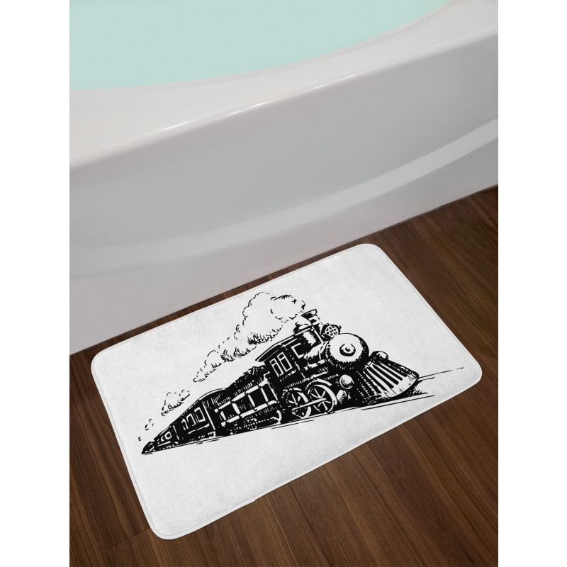 Retro Steam Locomotive Bath Mat