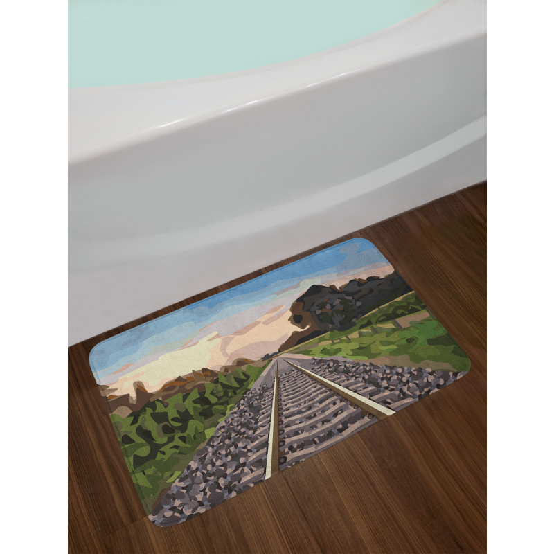 Stones and Road Tracks Bath Mat