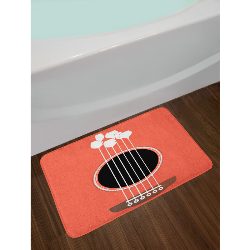 Acoustic Guitar Wine Glasses Bath Mat