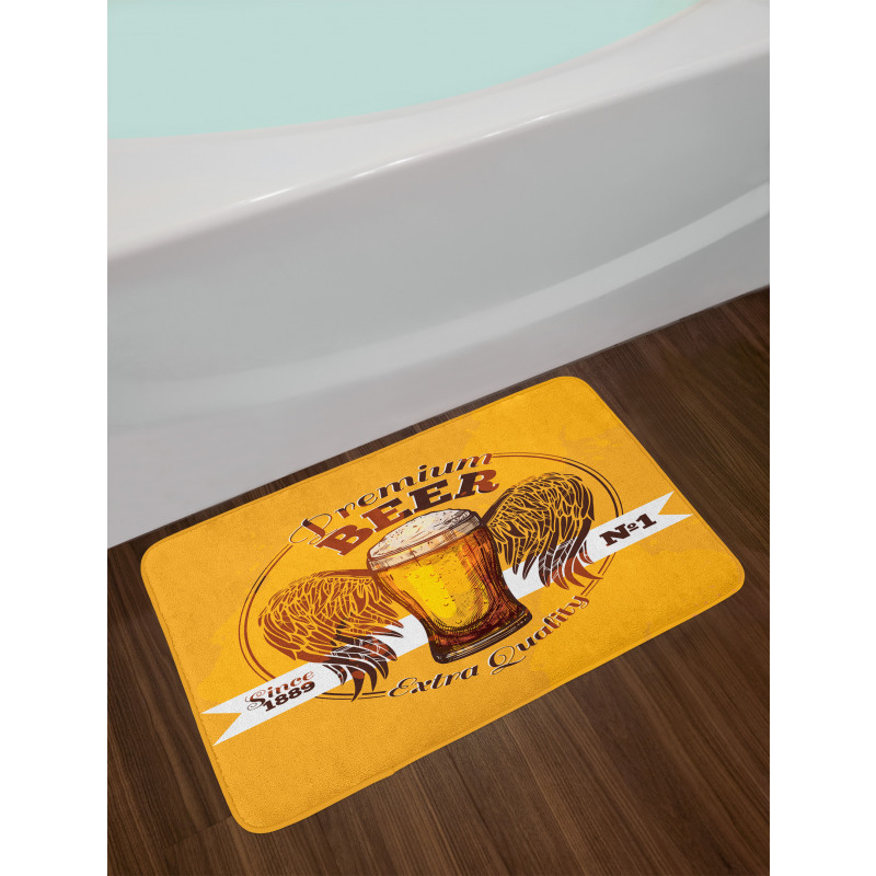 Premium Beer Grunge Graphic Bath Mat