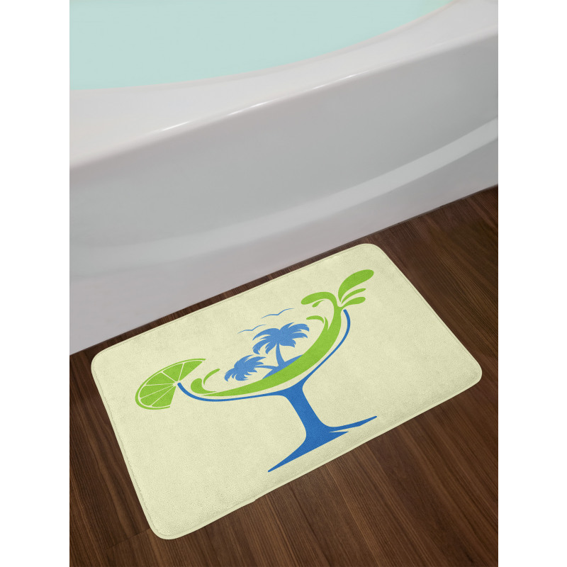 Cocktail Beach Bar with Glass Bath Mat