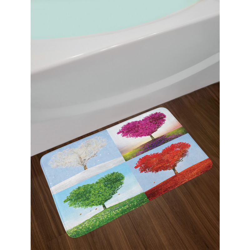 Heart Trees Pattern Bath Mat