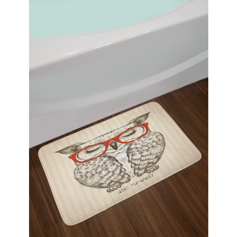 Owl with Be Smart Lettering Bath Mat