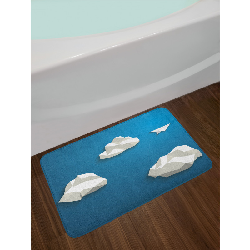 Plane Flying Between Polygons Bath Mat