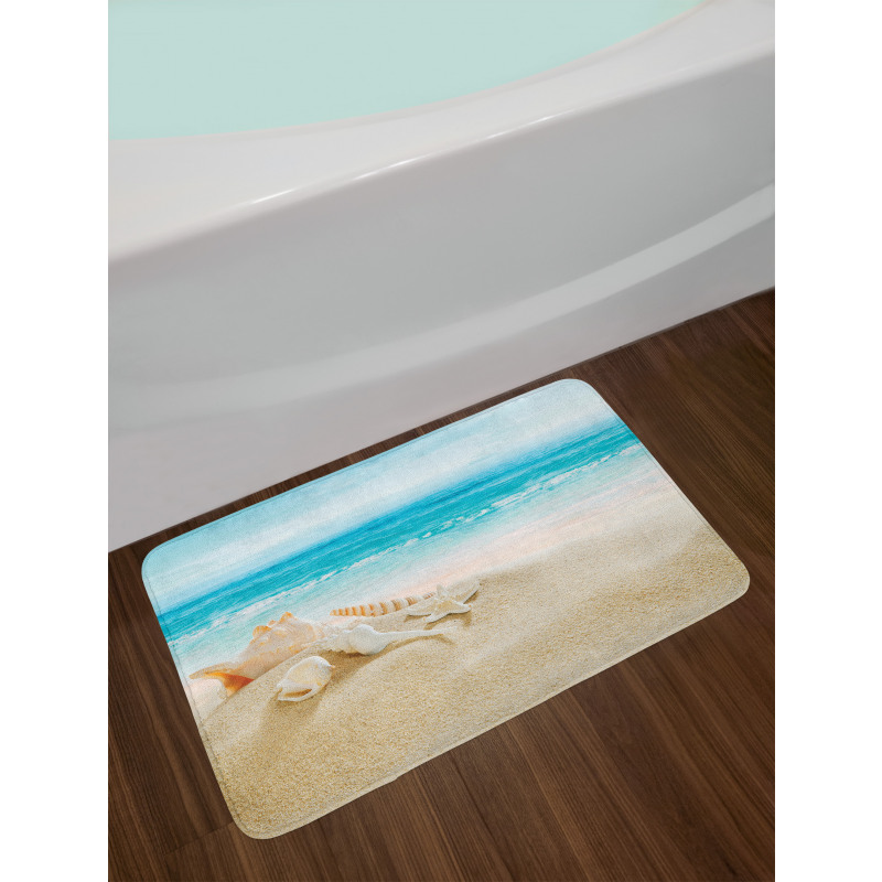 Pastel Beach Scene Bath Mat