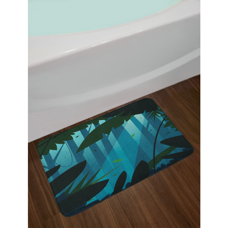 Lush Forest Leaves Bath Mat