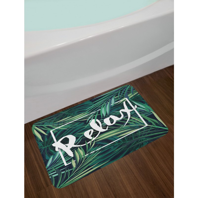 Hawaiian Fern Leaves Design Bath Mat