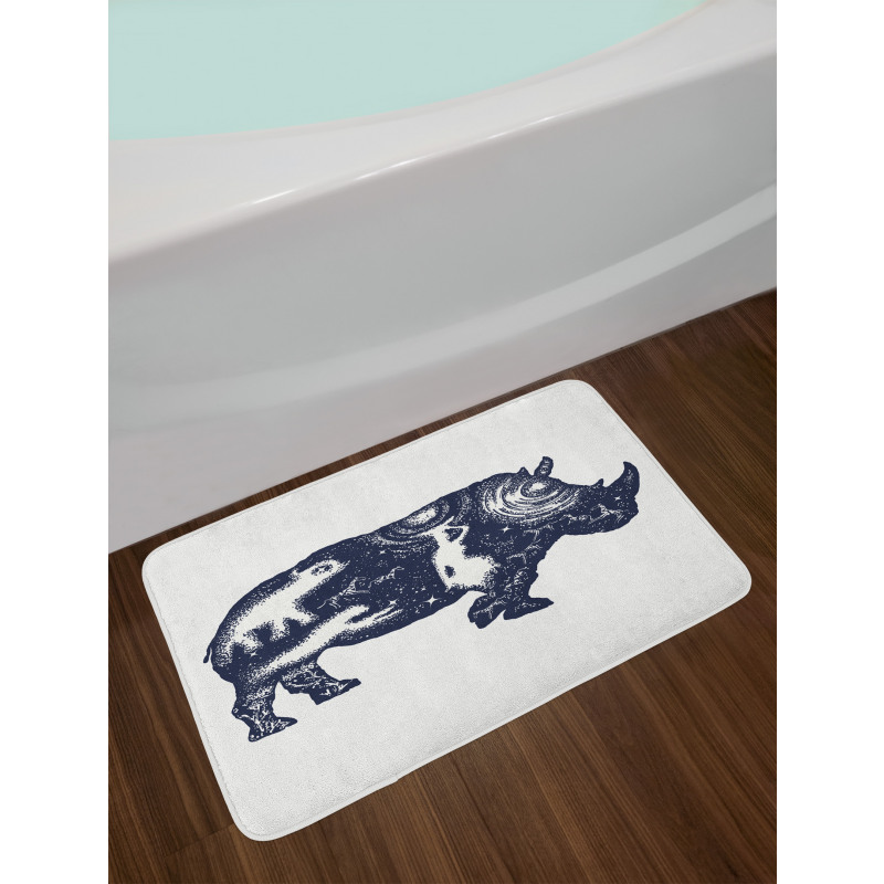 Woman and Animal Motifs Spots Bath Mat