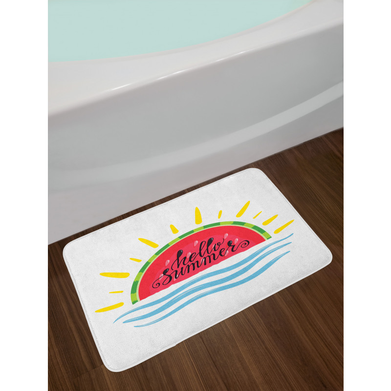 Watermelon Slice Motif Bath Mat