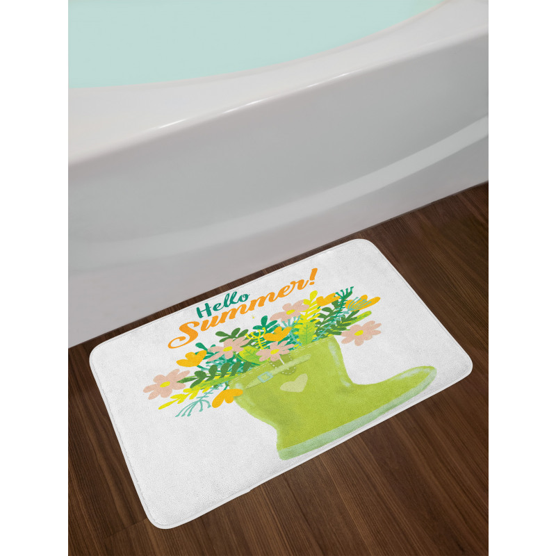 Green Tone Garden Boot Bath Mat