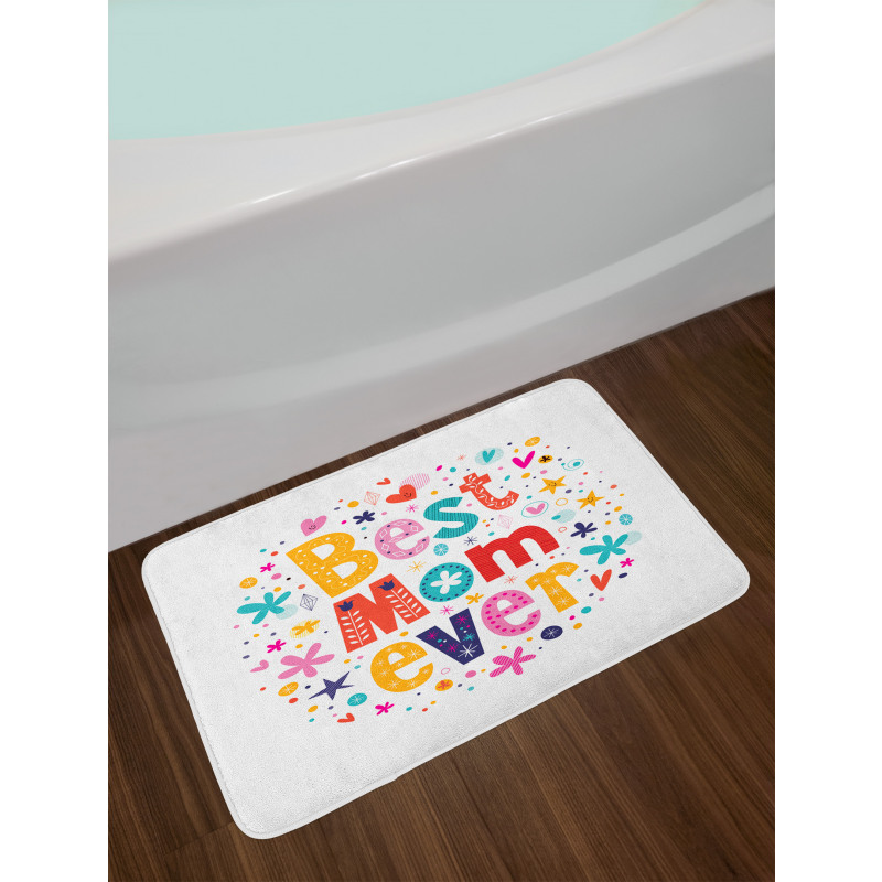 Best Mom Ever Words Bath Mat