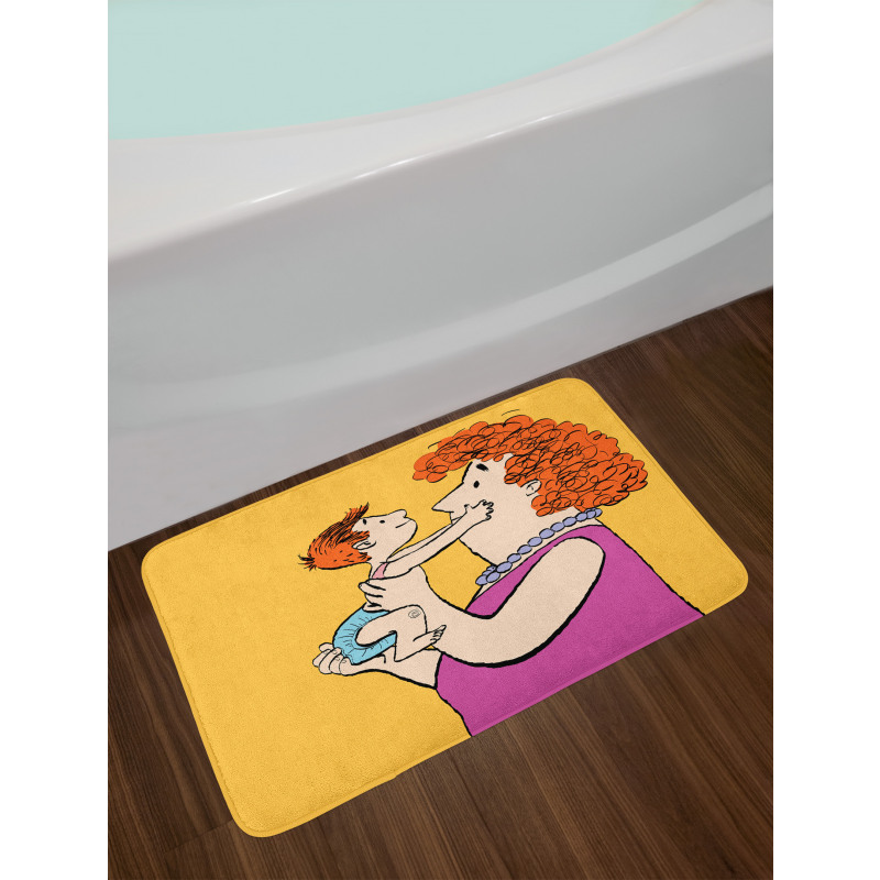 Woman with Her Grandkid Bath Mat