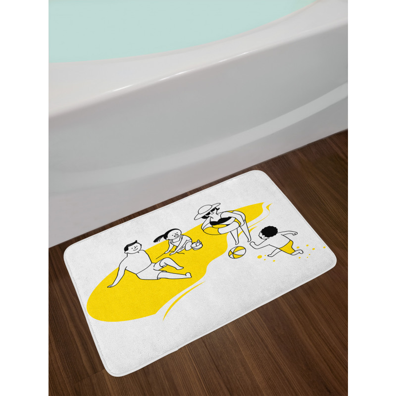 Happy Family at the Beach Bath Mat