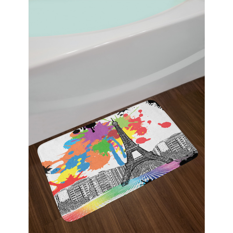 Splashing Spots Eiffel Tower Bath Mat