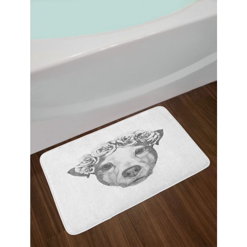 Floral Head Wreath Bath Mat