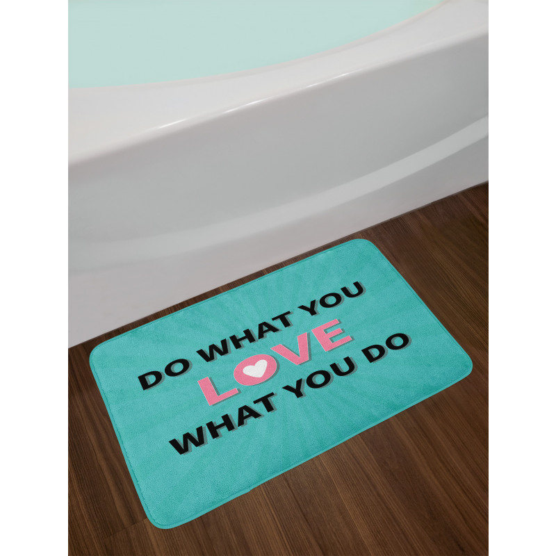 Starburst Lines with Phrase Bath Mat