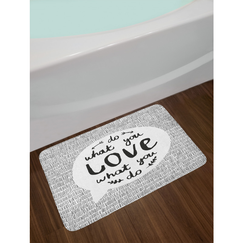 Message with Stripes Leaves Bath Mat