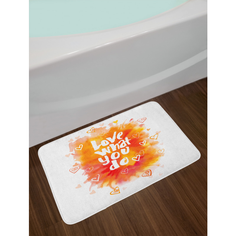 Warm Color Splash Message Bath Mat