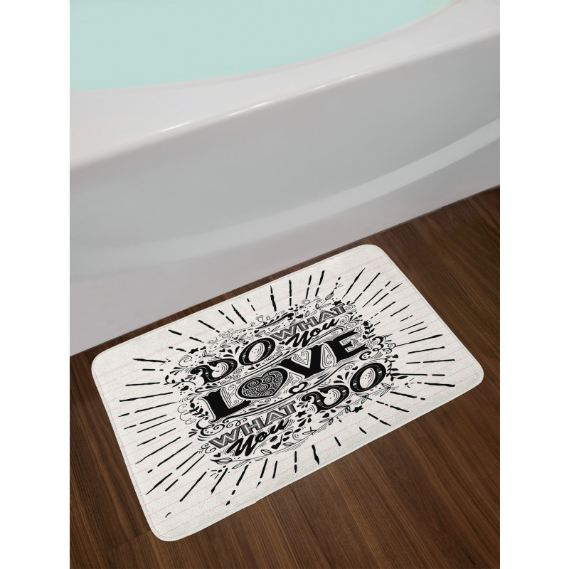 Hand-lettering and Swirls Bath Mat