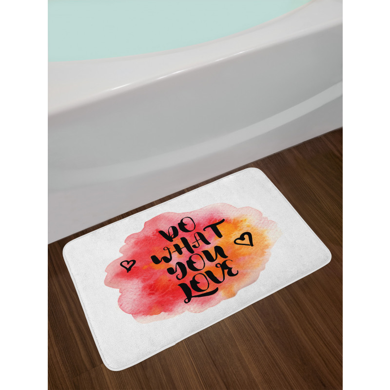 Hearts with Grunge Message Bath Mat