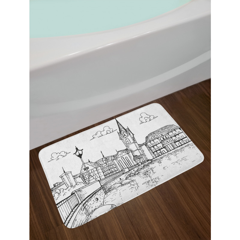 Sketch Style Zurich Bath Mat