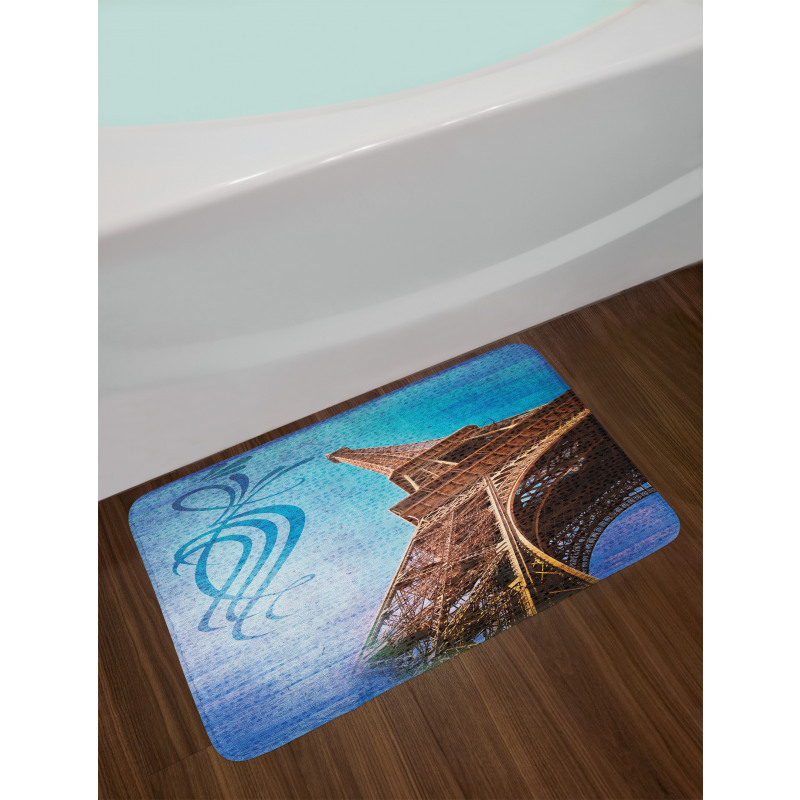 Tilt Shot Eiffel Tower Travel Bath Mat