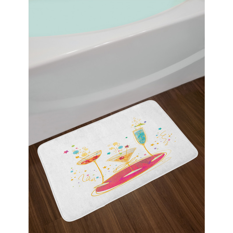 Different Drinks Bath Mat