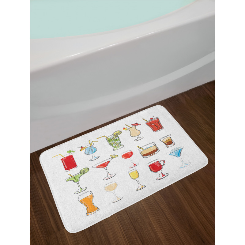 Alcoholic Drinks Art Bath Mat