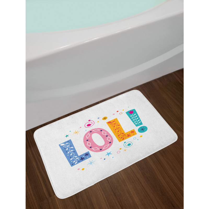 Message Expression Floral Bath Mat