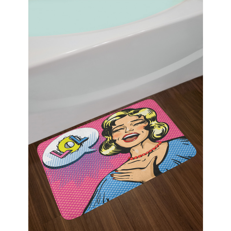 Laughing Woman with Closed Eyes Bath Mat