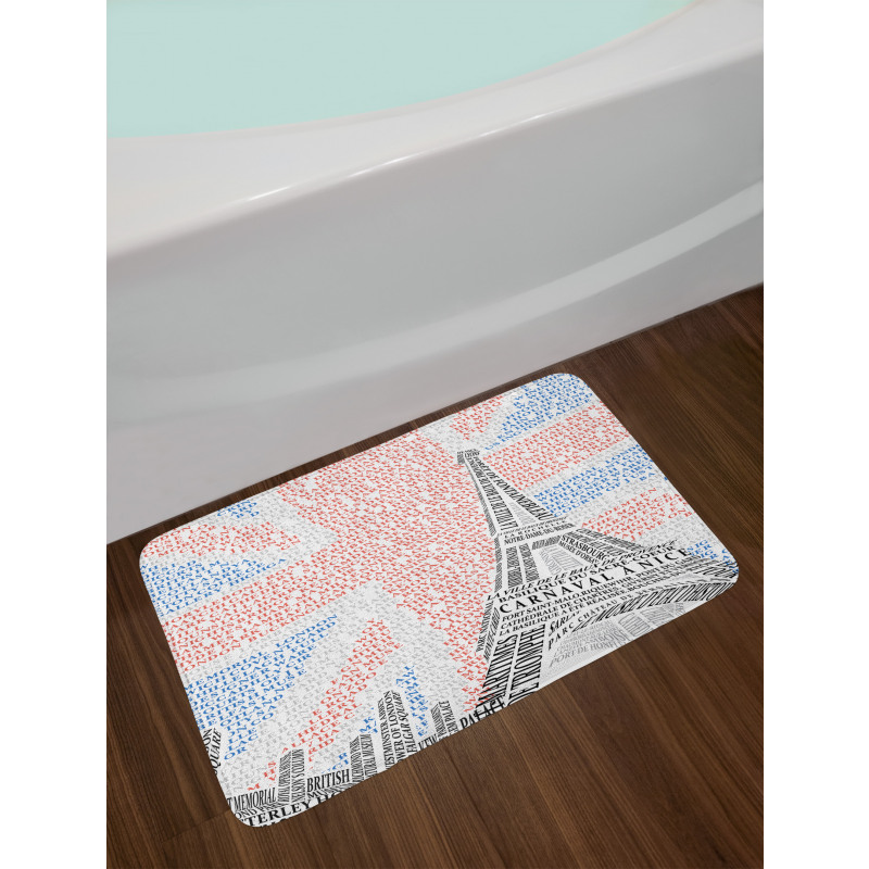 Eiffel Tower on Union Jack Bath Mat