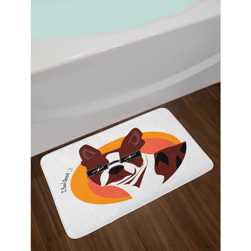 Cool Dog with Sunglasses Bath Mat