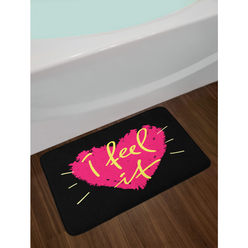 Pink Heart Shape Valentines Bath Mat